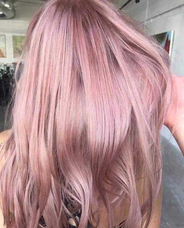 Rose Gold Blonde Waves