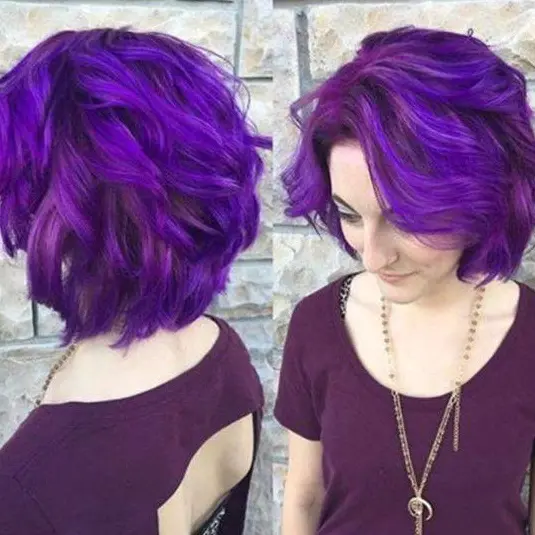 Vivid Purple Bob