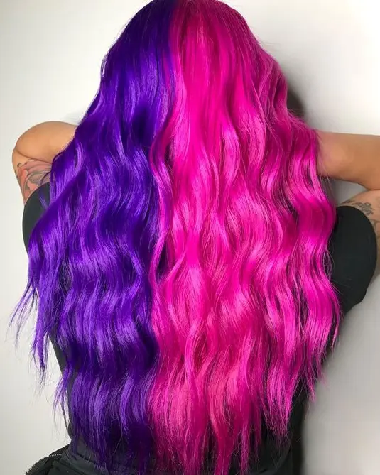 Split Dye: Vibrant Purple and Pink