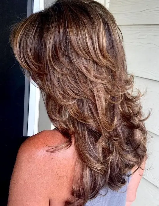 Layered Caramel Waves Hairstyle