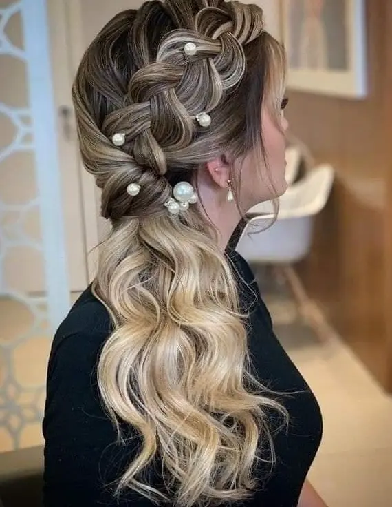 Braided Caramel Updo Hairstyle