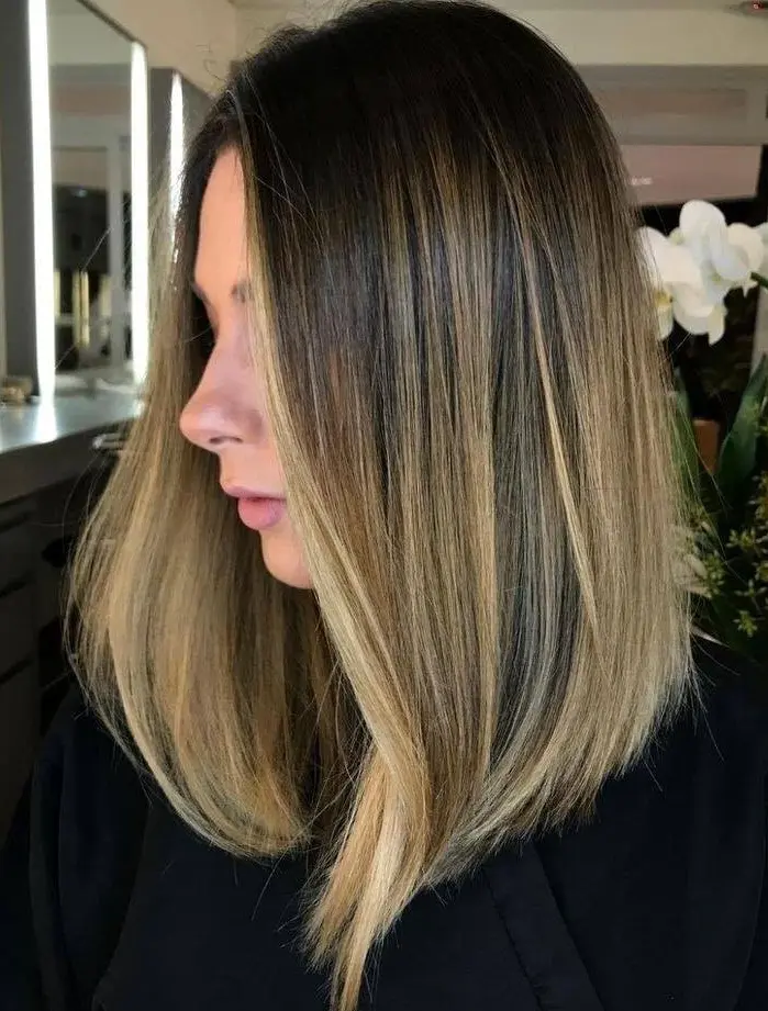 Soft Caramel Balayage on Medium-Length Hair Hairstyle