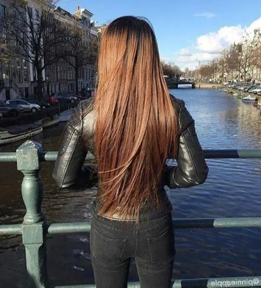 Sleek Caramel Brown for Long Hair Hairstyle