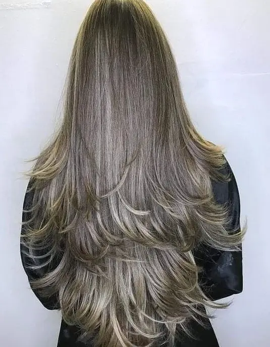 Layered Ash Blonde with Caramel Tones Hairstyle