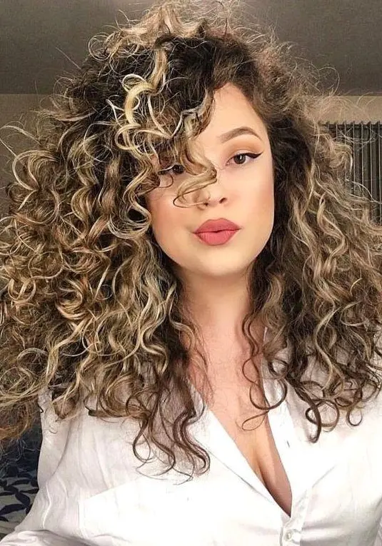 Textured Curly Hair with Highlights