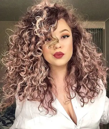 Rose Gold Curly Hair