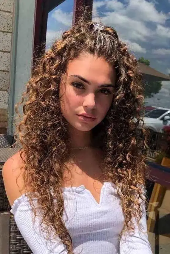 Light Brown Curly Hair Hairstyle