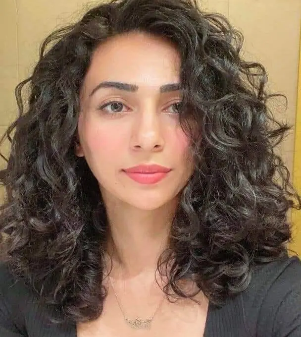 Voluminous Curly Lob Hairstyle