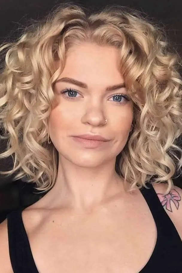 Blonde Curly Bob Hairstyle