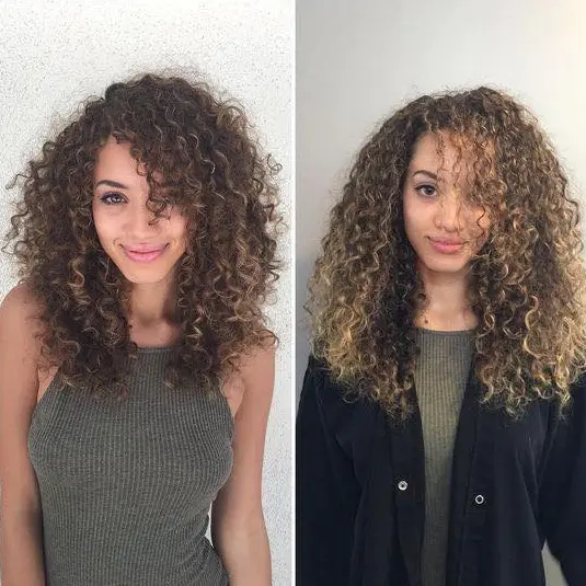 Before and After Curly Transformation Hairstyle