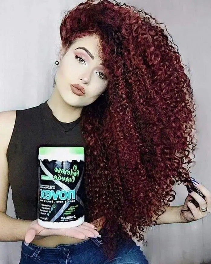 Rich Burgundy Curly Hair Hairstyle