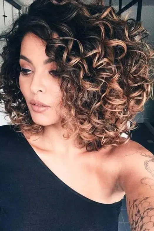 Voluminous Curly Bob Hairstyle