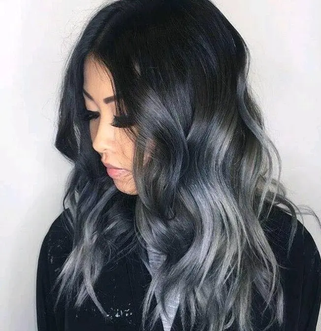 Smokey Gray Waves Hairstyle