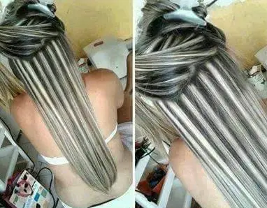 Striped Silver Highlights Hairstyle