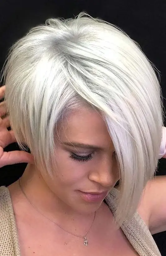 Icy Silver Pixie Cut Hairstyle