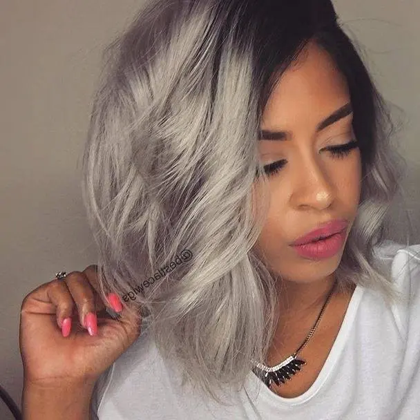 Textured Silver Bob Hairstyle