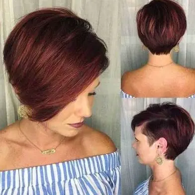 Rich Burgundy Pixie Hairstyle