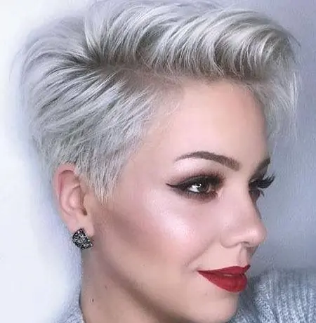 Sassy Silver Pixie Hairstyle