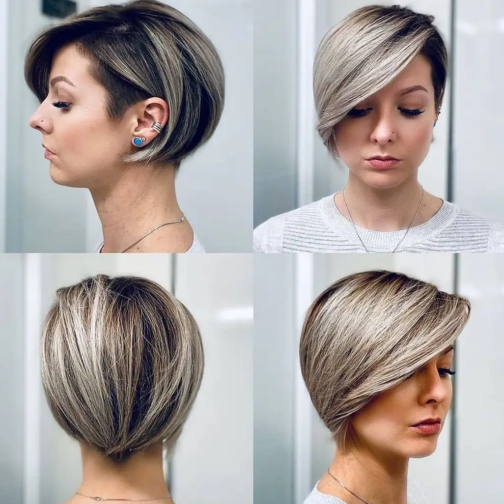 Sophisticated Ash Blonde Pixie Hairstyle