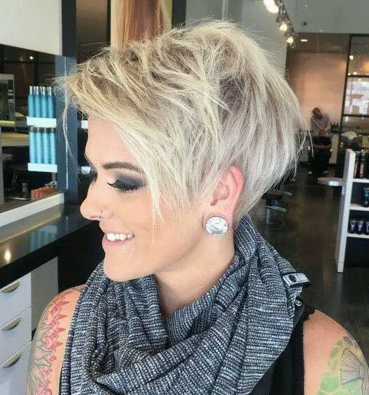 Blonde Pixie with Dark Roots Hairstyle