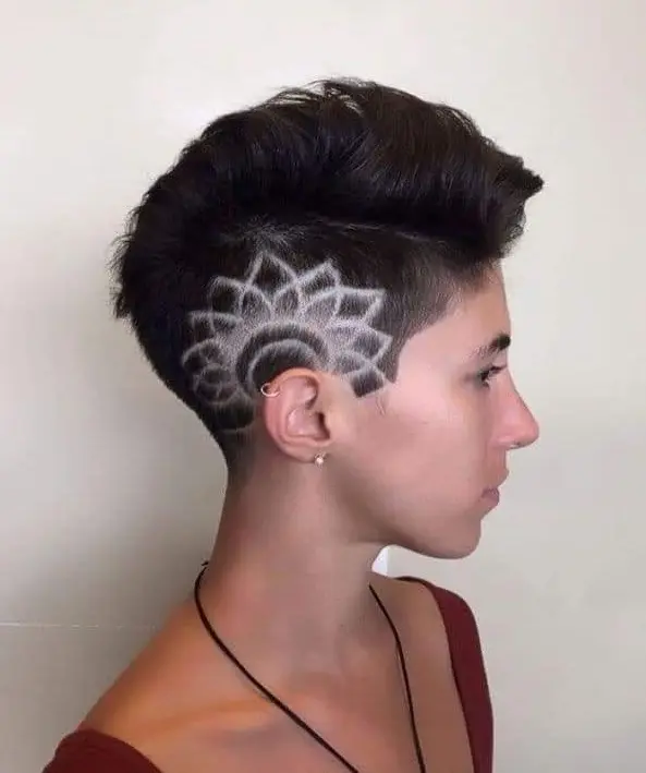 Edgy Undercut Pixie with Design Hairstyle