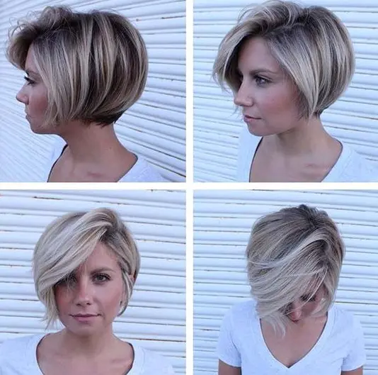 Blonde Bob with Side Part Hairstyle