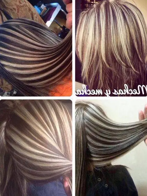 Blonde and Brown Highlights Hairstyle