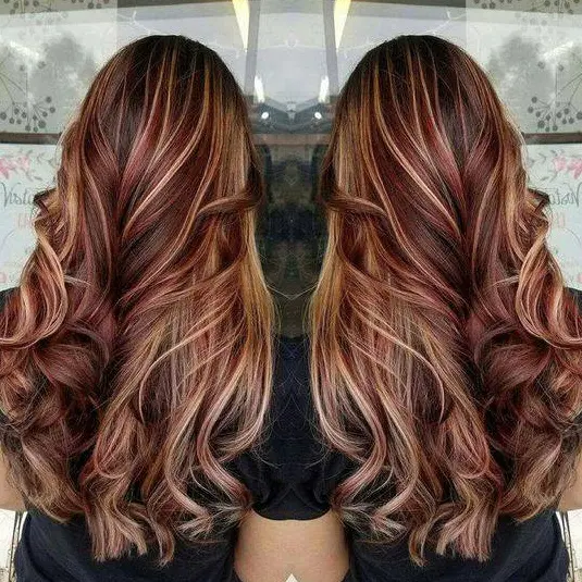 Rich Brunette Highlights Hairstyle