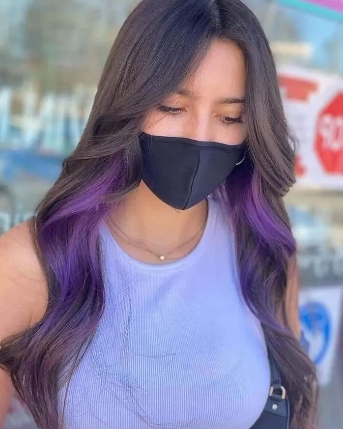 Vibrant Purple Highlights Hairstyle