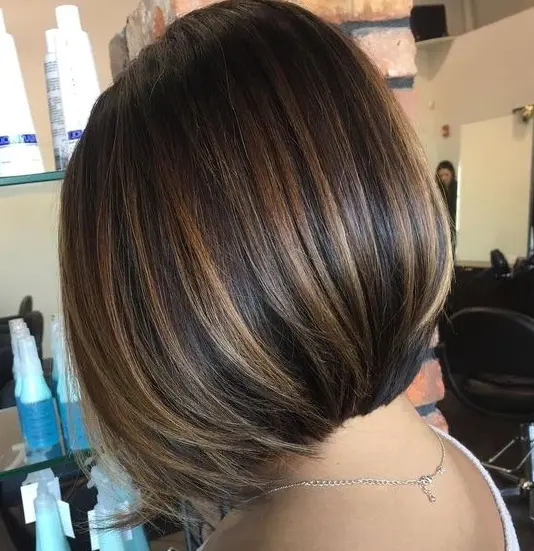 Subtle Caramel Highlights on Bob Hairstyle