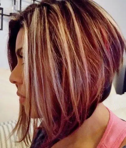 Blonde and Brown Layered Bob Hairstyle