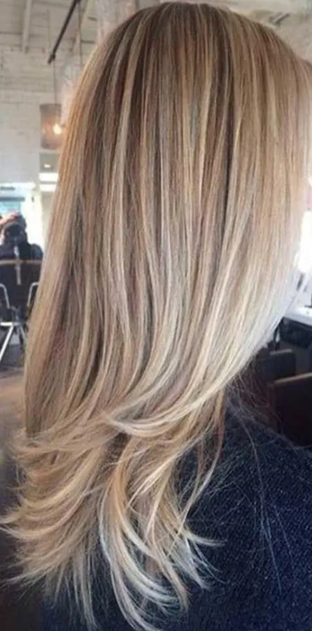 Layered Blonde Locks Hairstyle