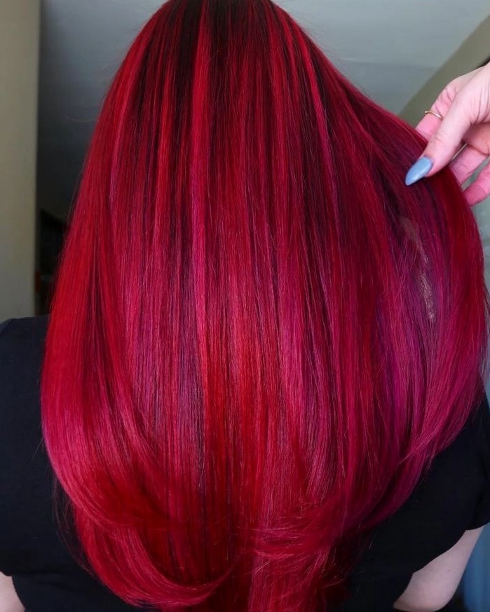 Vibrant Red Straight Hair