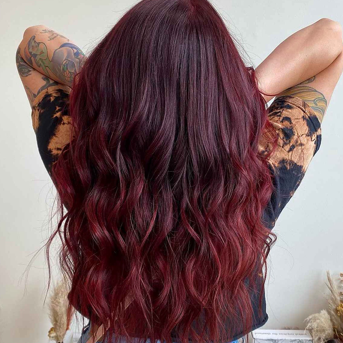 Deep Burgundy Waves