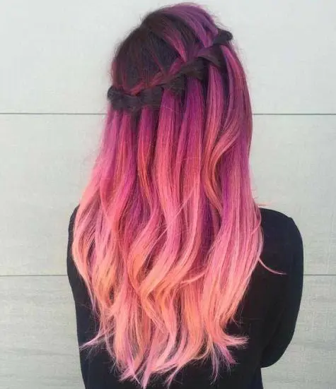 Pink and Orange Ombre Hair