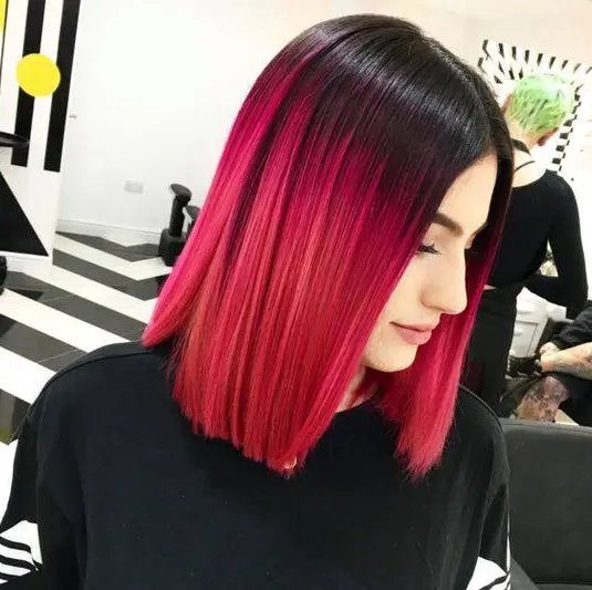 Bright Pink Ombre Hair