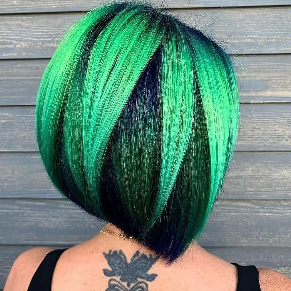 Neon Green Ombre Hair