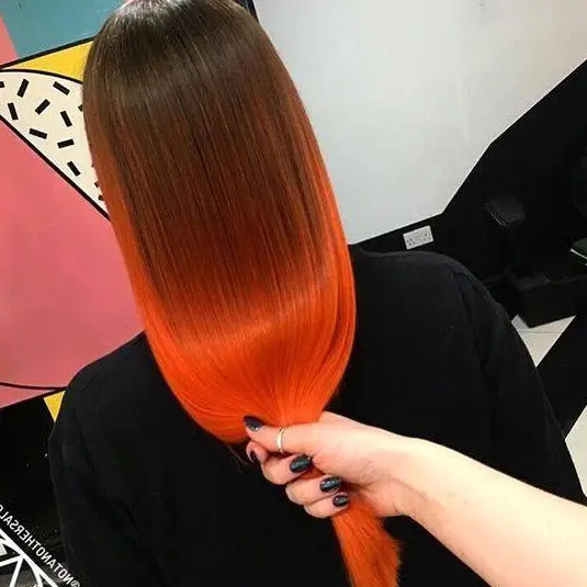 Bright Orange Ombre Hair