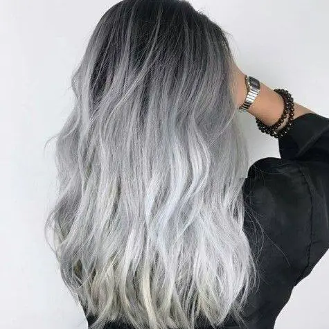 Silver Ombre Waves Hairstyle