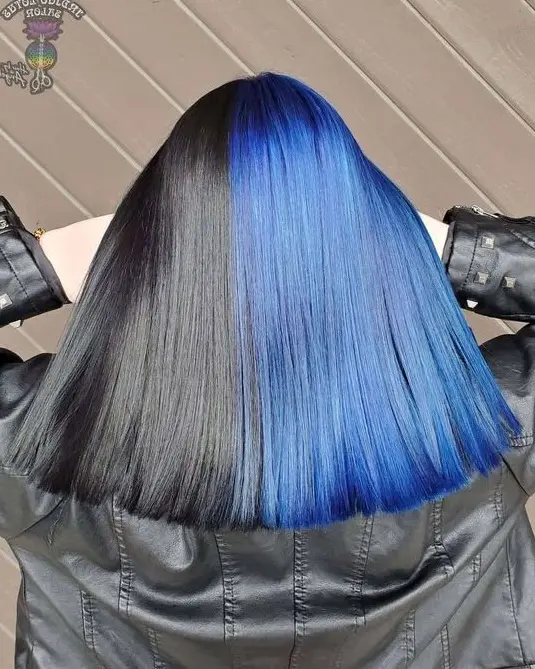 Blue and Black Ombre Bob Hairstyle