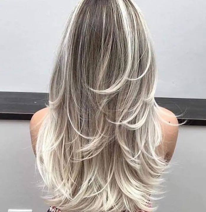 Platinum Blonde Ombre Layers Hairstyle