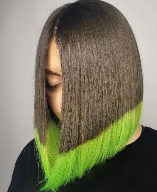 Green-Tipped Ombre Bob Hairstyle