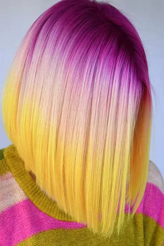 Sunset Ombre Bob Hairstyle