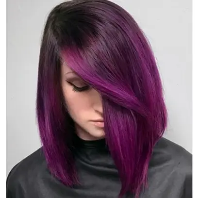 Plum Ombre Lob Hairstyle