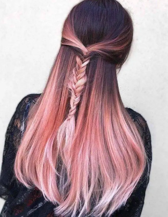 Pink Ombre Braid Hairstyle