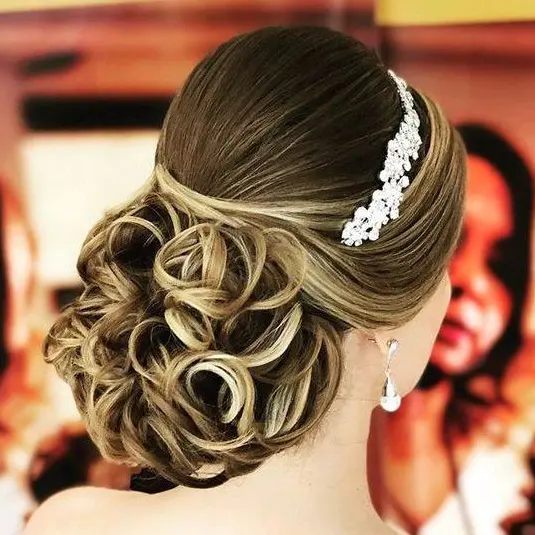 Elegant Blonde Ombre Updo Hairstyle