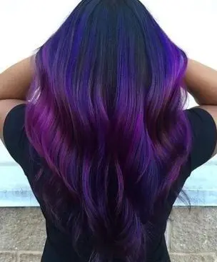 Purple Ombre Waves Hairstyle