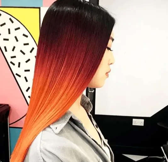 Fiery Red Ombre Hair