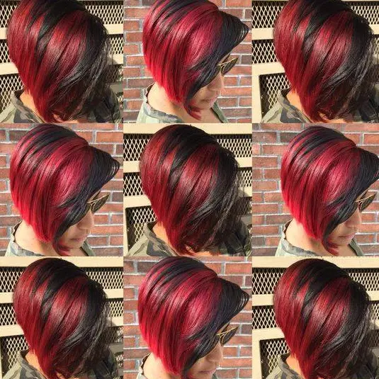 Red Ombre Bob Hairstyle