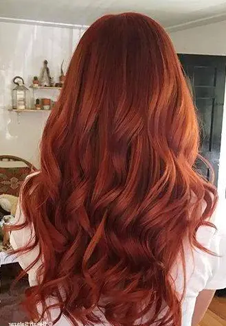 Long Copper Red Waves Hairstyle